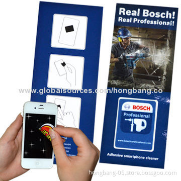 Sticky Mobile Phone Screen Cleaners, Customized Shapes/Size/Full Color Printing Designs Welcomed